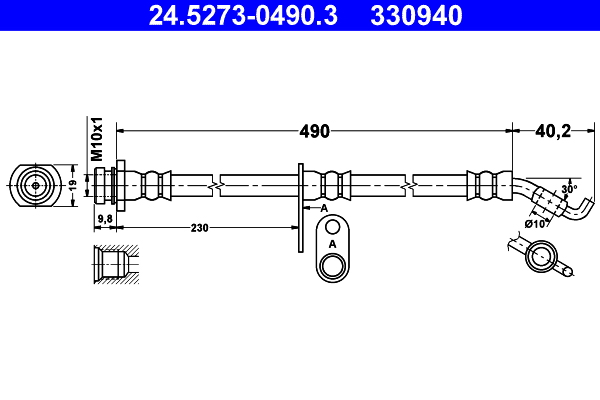 ATE 24.5273-0490.3 Bremsschlauch