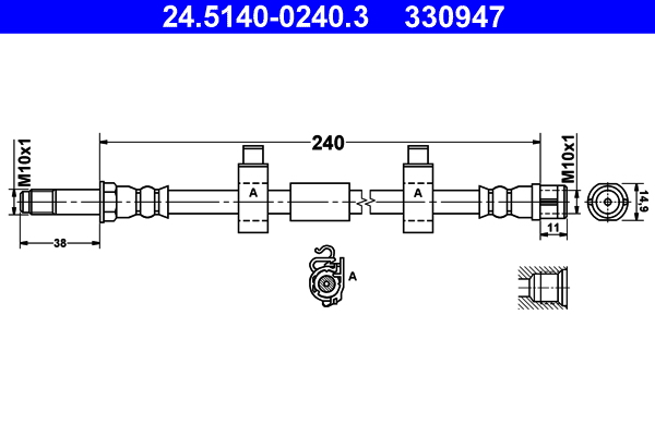 ATE 24.5140-0240.3 Bremsschlauch
