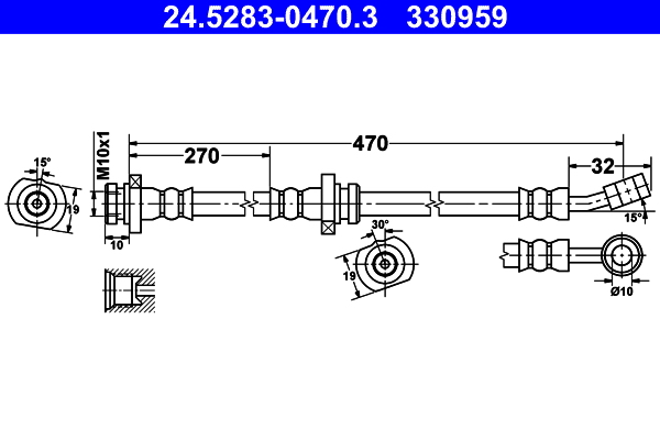 ATE 24.5283-0470.3 Bremsschlauch