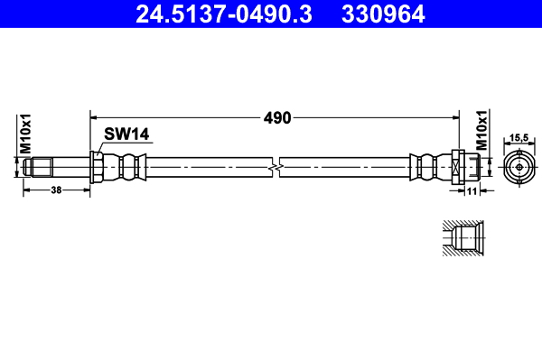 ATE 24.5137-0490.3 Bremsschlauch