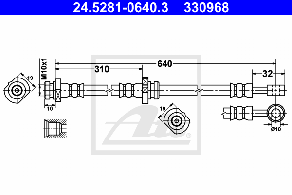 ATE 24.5281-0640.3 Flessibile del freno