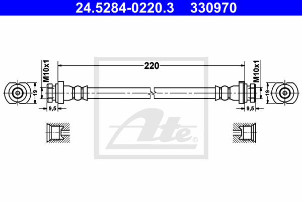 ATE 24.5284-0220.3 Flessibile del freno-Flessibile del freno-Ricambi Euro