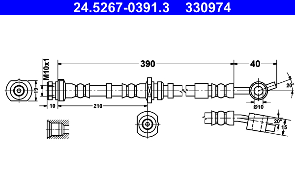 ATE 24.5267-0391.3 Bremsschlauch