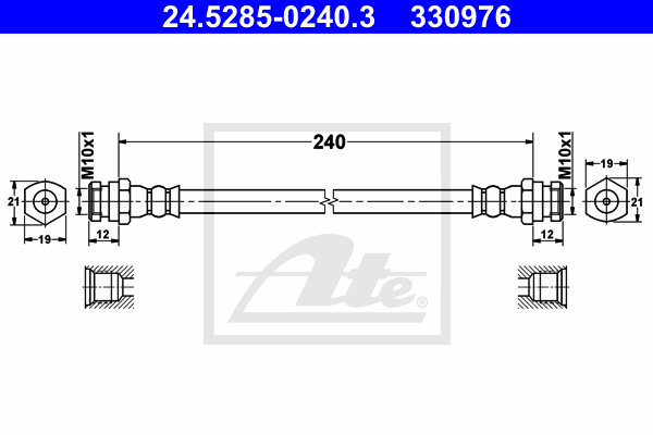 ATE 24.5285-0240.3 Flessibile del freno-Flessibile del freno-Ricambi Euro