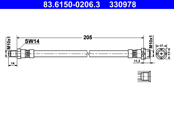 ATE 83.6150-0206.3 Bremsschlauch