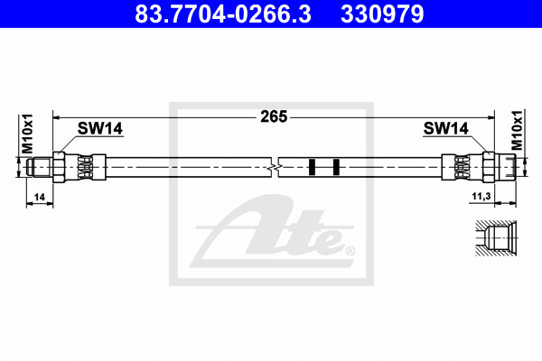 ATE 83.7704-0266.3 Flessibile del freno-Flessibile del freno-Ricambi Euro