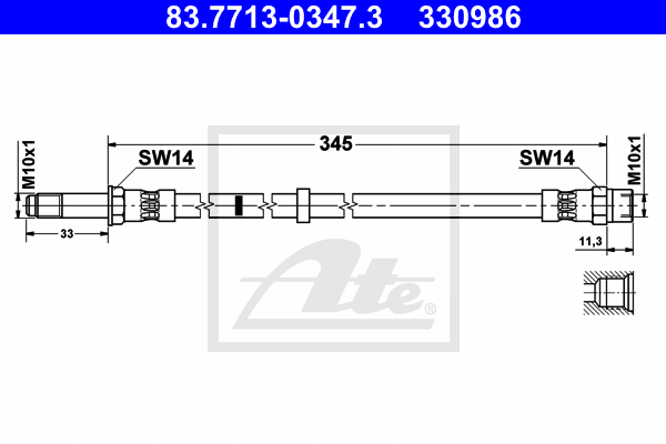 ATE 83.7713-0347.3 Flessibile del freno