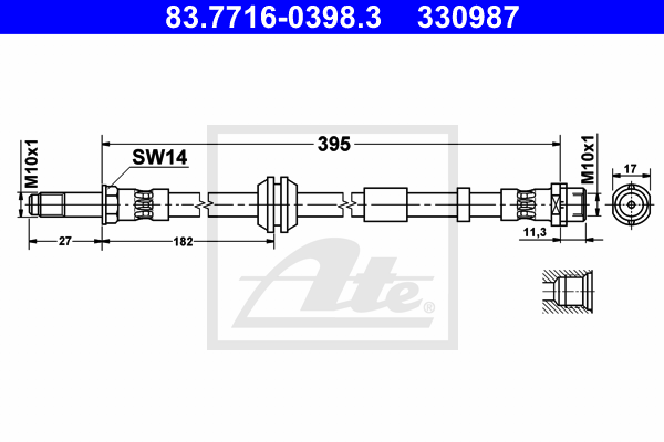 ATE 83.7716-0398.3 fékcső