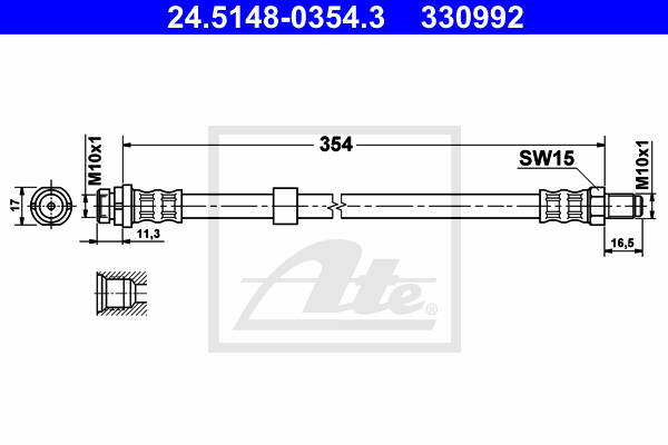 ATE 24.5148-0354.3 Flessibile del freno