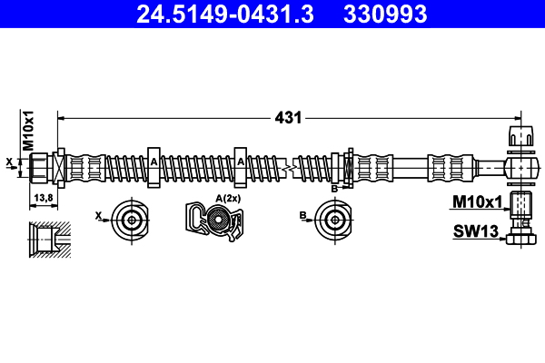ATE 24.5149-0431.3 Bremsschlauch