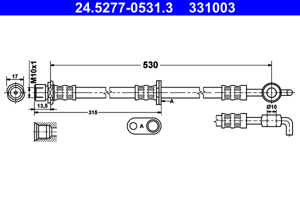 ATE 24.5277-0531.3 Bremsschlauch
