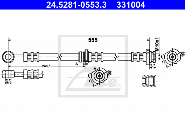 ATE 24.5281-0553.3 Flessibile del freno-Flessibile del freno-Ricambi Euro