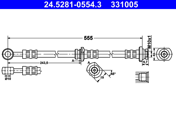 ATE 24.5281-0554.3 Bremsschlauch