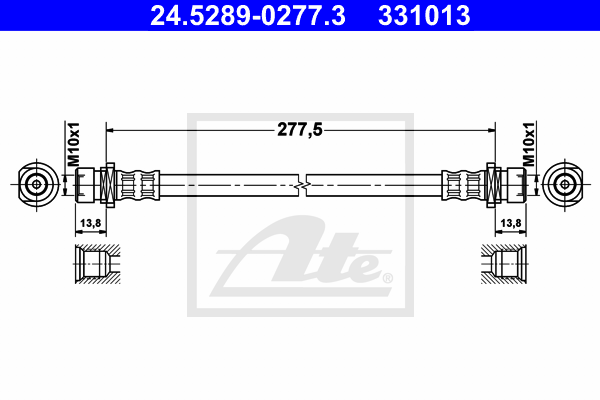 ATE 24.5289-0277.3 Flessibile del freno-Flessibile del freno-Ricambi Euro