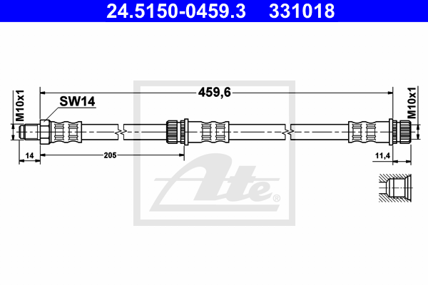 ATE 24.5150-0459.3 Flessibile del freno-Flessibile del freno-Ricambi Euro