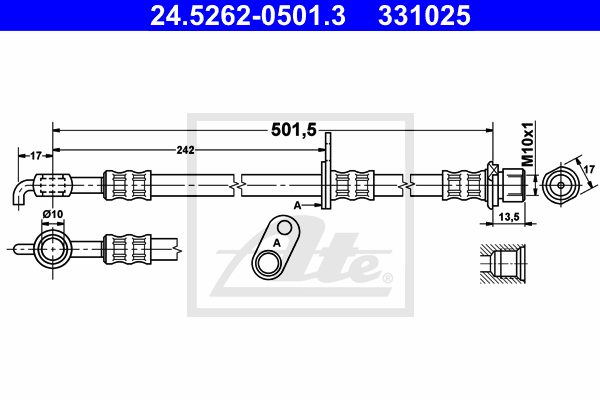 ATE 24.5262-0501.3 Flessibile del freno