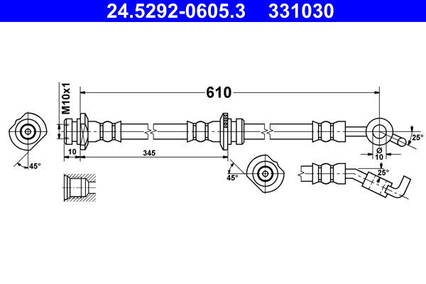 ATE 24.5292-0605.3 Bremsschlauch