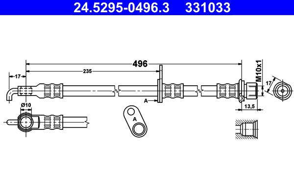 ATE 24.5295-0496.3 Bremsschlauch