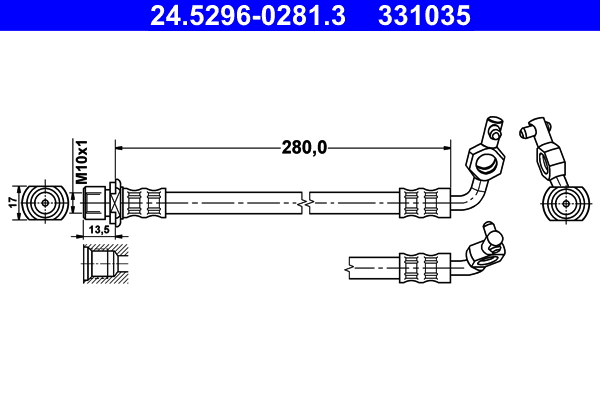 ATE 24.5296-0281.3 Bremsschlauch