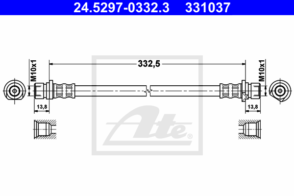 ATE 24.5297-0332.3 Flessibile del freno