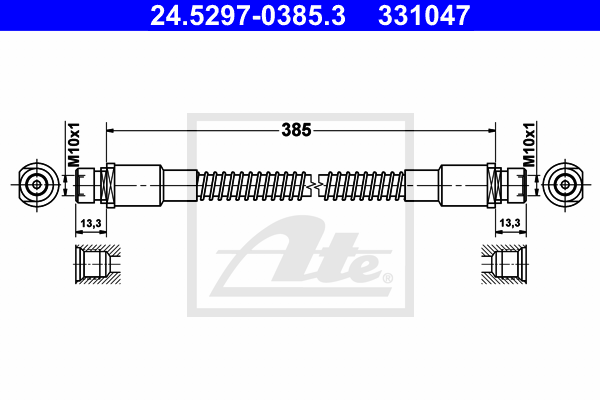 ATE 24.5297-0385.3 Flessibile del freno-Flessibile del freno-Ricambi Euro