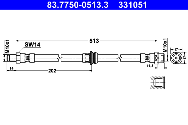 ATE 83.7750-0513.3 Bremsschlauch