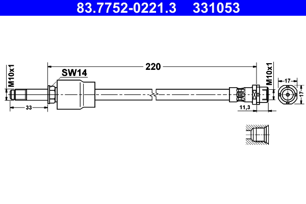 ATE 83.7752-0221.3 Bremsschlauch