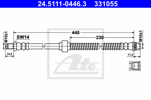 ATE 24.5111-0446.3 Flessibile del freno