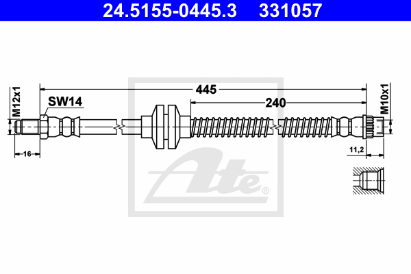 ATE 24.5155-0445.3 Flessibile del freno