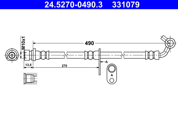 ATE 24.5270-0490.3 Bremsschlauch