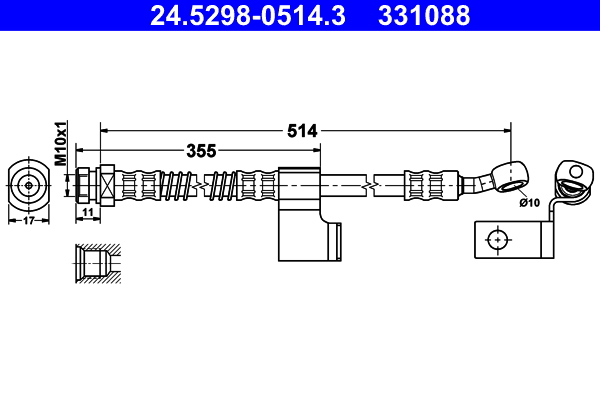 ATE 24.5298-0514.3 Bremsschlauch