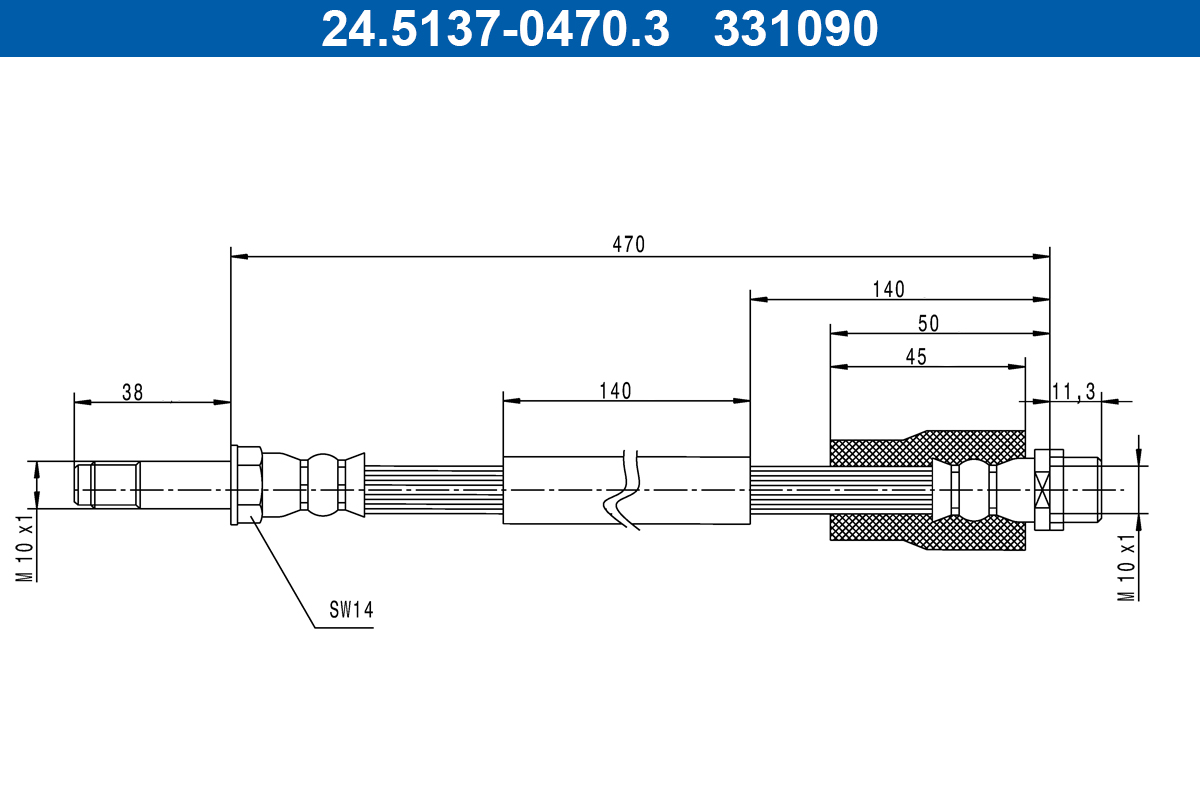 ATE 24.5137-0470.3 Bremsschlauch