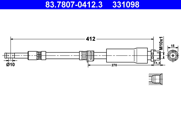 ATE 83.7807-0412.3 Bremsschlauch