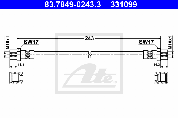 ATE 83.7849-0243.3 fékcső