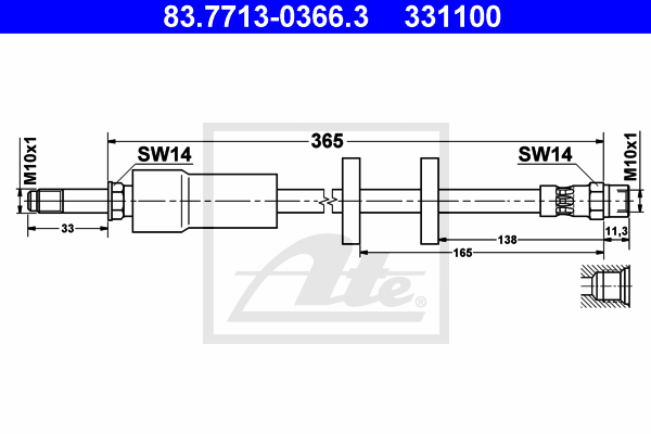 ATE 83.7713-0366.3 Flessibile del freno-Flessibile del freno-Ricambi Euro