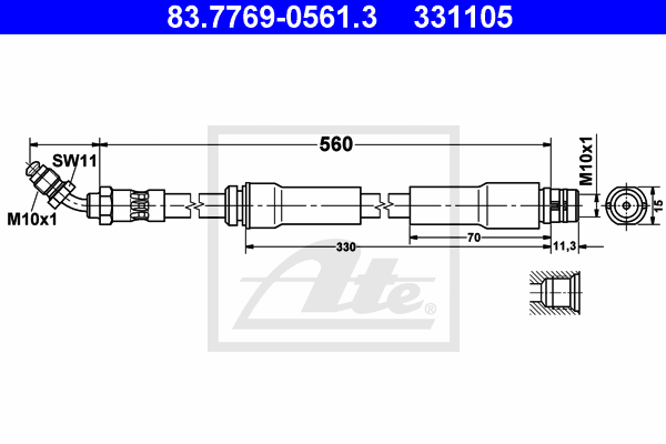 ATE 83.7769-0561.3 Flessibile del freno-Flessibile del freno-Ricambi Euro