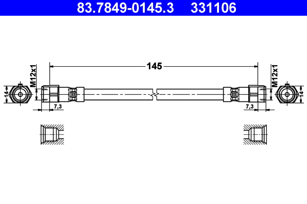 ATE 83.7849-0145.3 Bremsschlauch