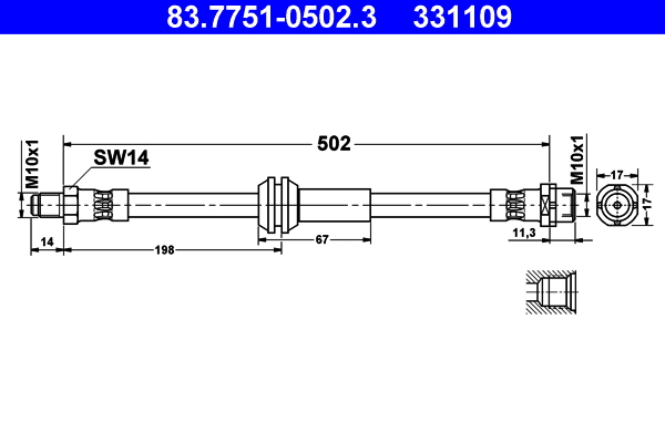 ATE 83.7751-0502.3 Bremsschlauch