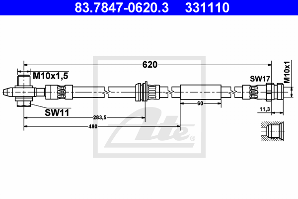 ATE 83.7847-0620.3 Flessibile del freno