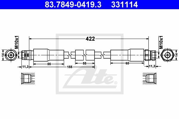 ATE 83.7849-0419.3 fékcső