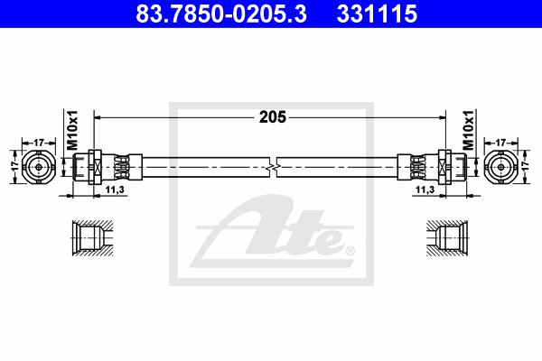 ATE 83.7850-0205.3 Flessibile del freno