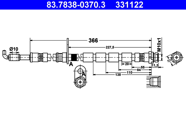 ATE 83.7838-0370.3 Bremsschlauch