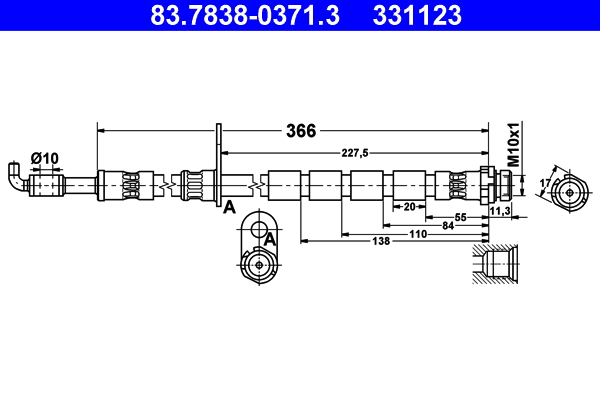 ATE 83.7838-0371.3 Bremsschlauch