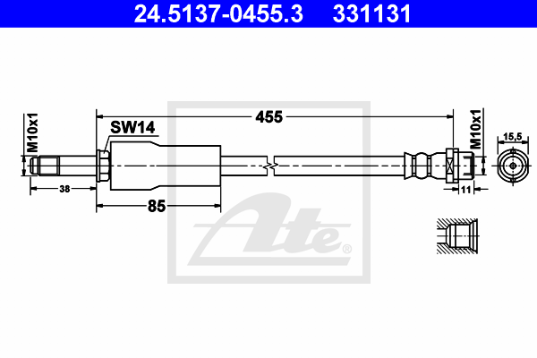 ATE 24.5137-0455.3 Flessibile del freno