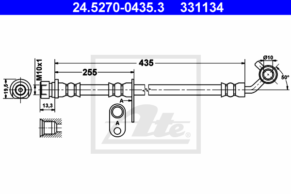 ATE 24.5270-0435.3 Flessibile del freno-Flessibile del freno-Ricambi Euro