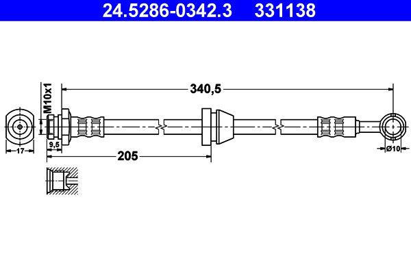 ATE 24.5286-0342.3 Bremsschlauch