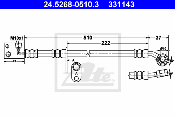ATE 24.5268-0510.3 Flessibile del freno-Flessibile del freno-Ricambi Euro