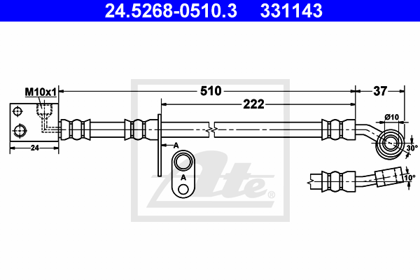 ATE 24.5268-0510.3 Flessibile del freno