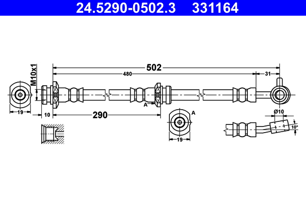 ATE 24.5290-0502.3 Bremsschlauch