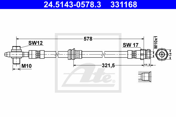 ATE 24.5143-0578.3 Flessibile del freno